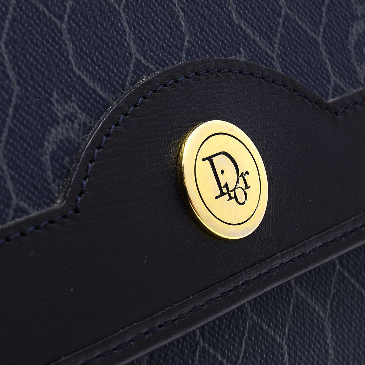 Christian Dior - Navy Blue Leather  Flap Bag 
